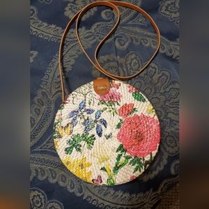 8"x3" * Boho Rattan Wicker Woven Floral Purse 8” * Hard Shell * UNIQUE